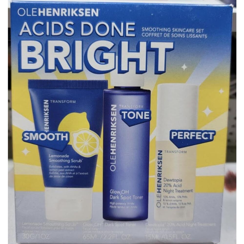 Ole Henriksen Acids Done Bright Smoothing Skincare Set – 3-Piece Kit